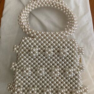 Shrimps Dante top handle beaded bag EUC